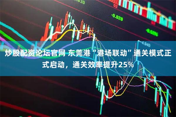炒股配资论坛官网 东莞港“港场联动”通关模式正式启动，通关效率提升25%
